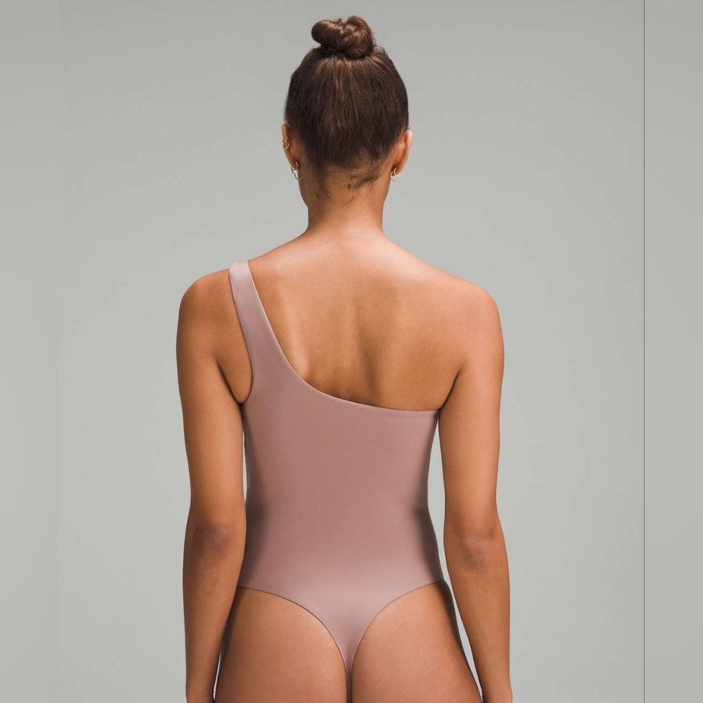 Lululemon Wundermost Ultra-Soft Nulu Asymmetrical Bodysuit *Twilight Rose Size L - Picture 13 of 16